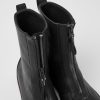 Women CamperLab Boots | Black Leather Zip Boots