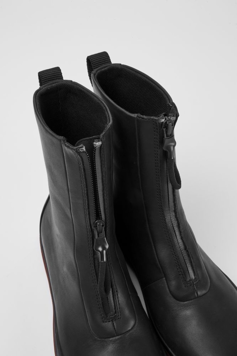 Women CamperLab Boots | Black Leather Zip Boots