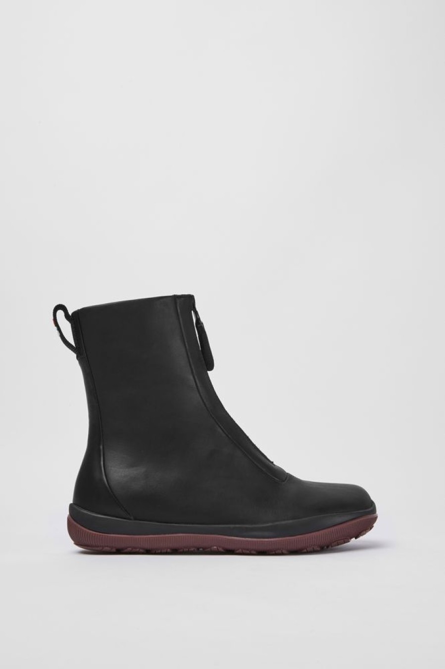 Women CamperLab Boots | Black Leather Zip Boots