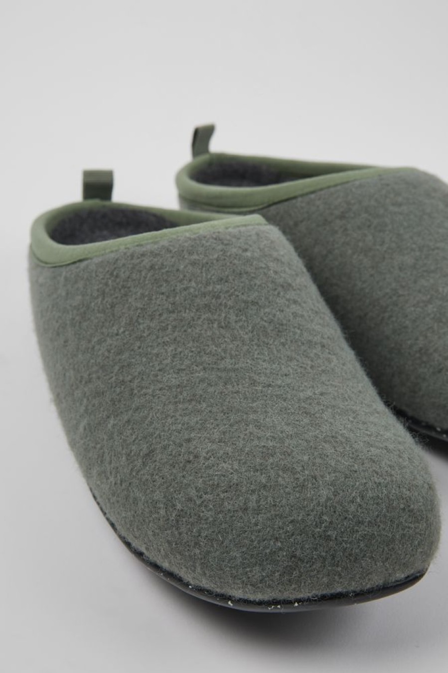 Men CamperLab Slippers | Green Wool Slippers For Men