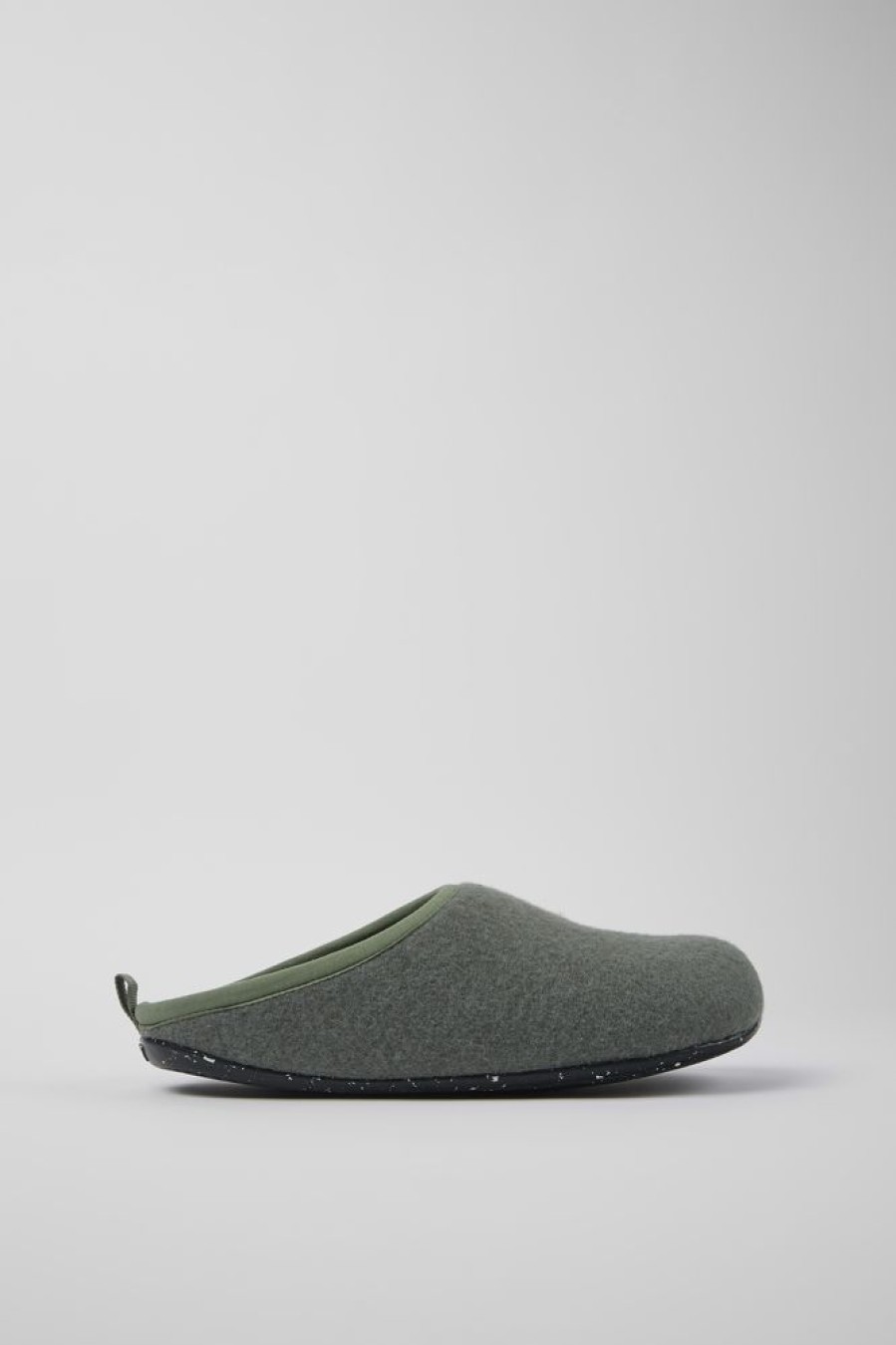 Men CamperLab Slippers | Green Wool Slippers For Men