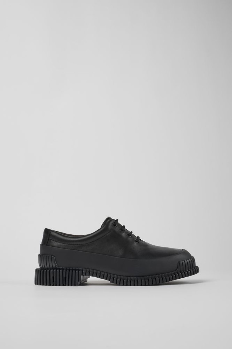 Women CamperLab Formal Shoes | Black Leather Lace-Up Shoes