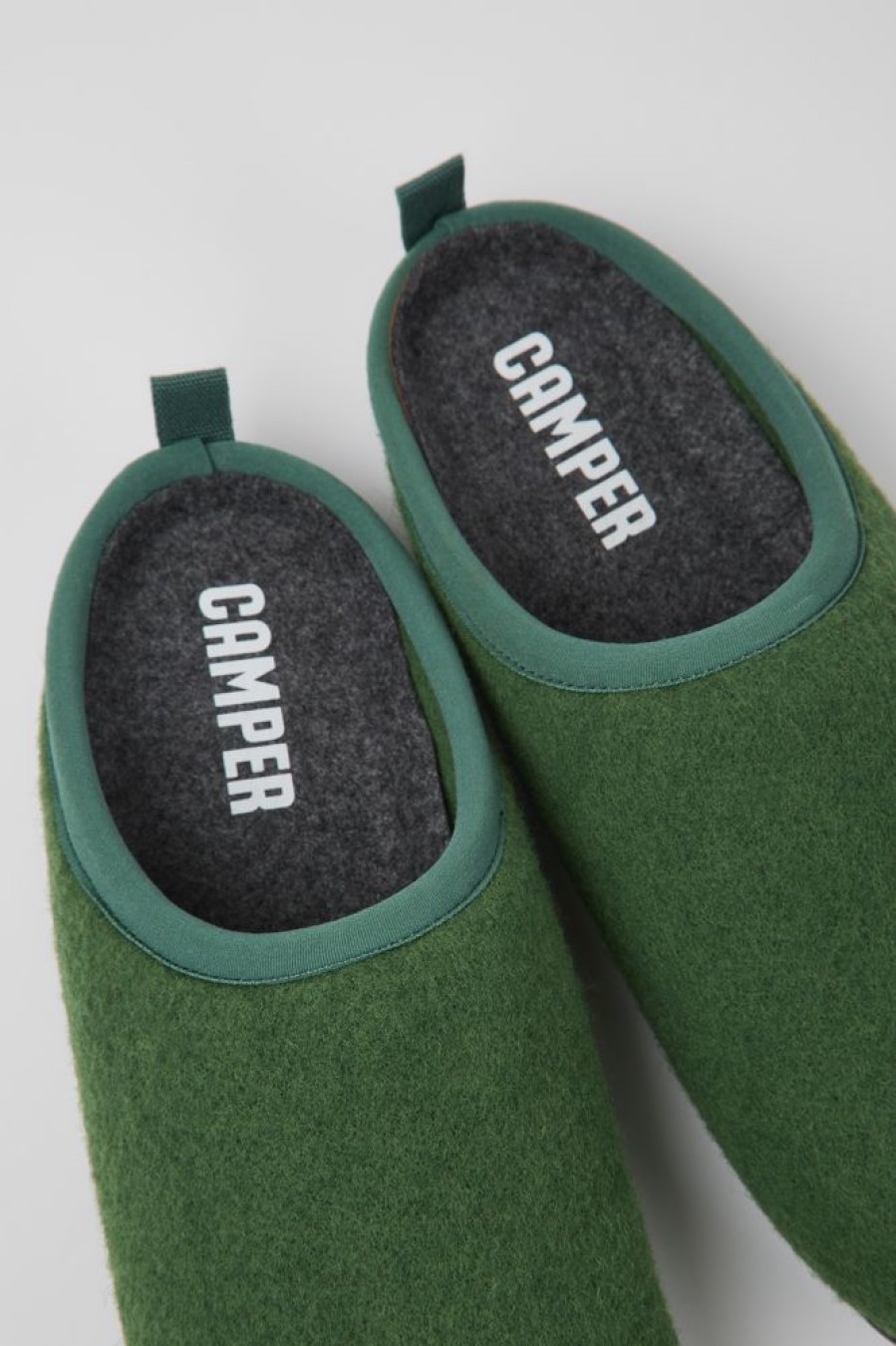 Women CamperLab Slippers | Green Wool Slippers For Women