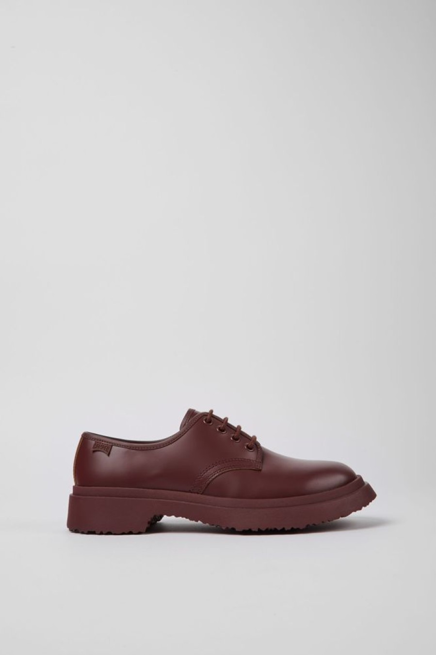 Women CamperLab Formal Shoes | Burgundy Leather Lace-Up Shoes For Women