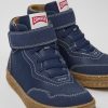 Kids CamperLab Sneakers | Dark Blue Leather And Nubuck Ankle Boots For Kids