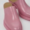 Women CamperLab Heels | Pink Leather Mules For Women