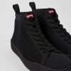 Men CamperLab Casual Shoes | Black One-Piece Knit Sneakers For Men