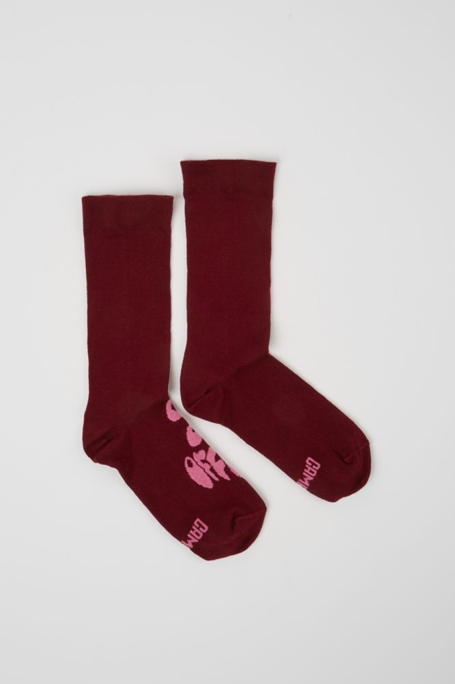 Women CamperLab Socks | Burgundy And Pink Socks