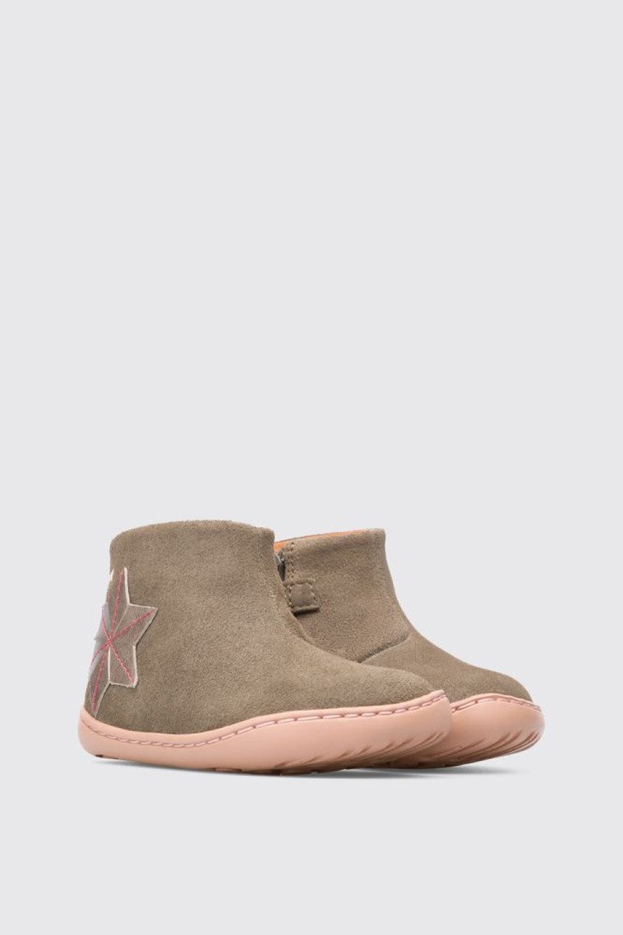 Kids CamperLab Boots | Grey Twins Zip Ankle Boot For Girls