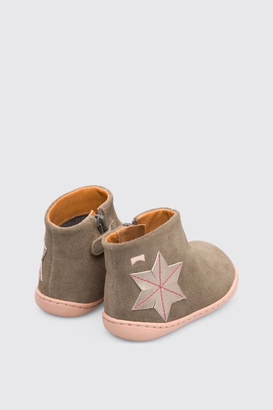 Kids CamperLab Boots | Grey Twins Zip Ankle Boot For Girls