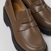 Women CamperLab Formal Shoes | Brown Leather Loafers For Women