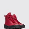 Kids CamperLab Boots | Red Lace Up Ankle Boot For Kids