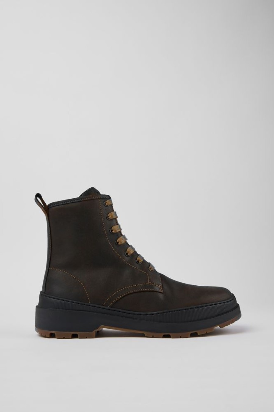 Men CamperLab Ankle Boots | Brown Nubuck Medium Boots For Men