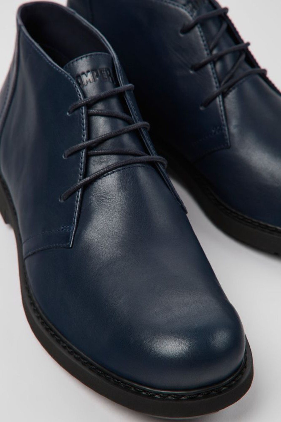 Men CamperLab Formal Shoes | Blue Leather Ankle Boots For Men