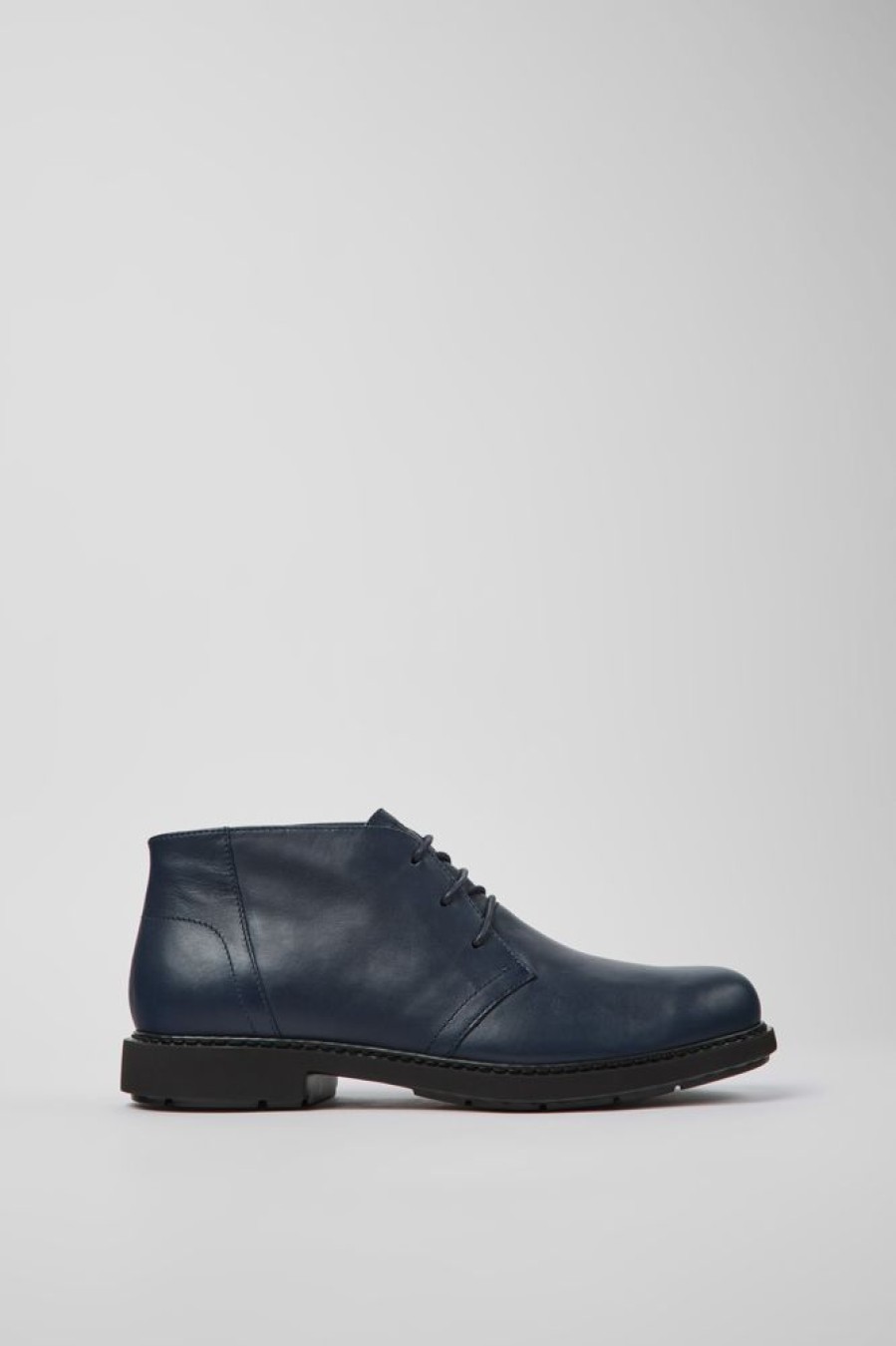 Men CamperLab Formal Shoes | Blue Leather Ankle Boots For Men