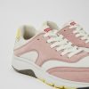 Women CamperLab Sneakers | White And Pink Textile And Nubuck Sneakers For Women