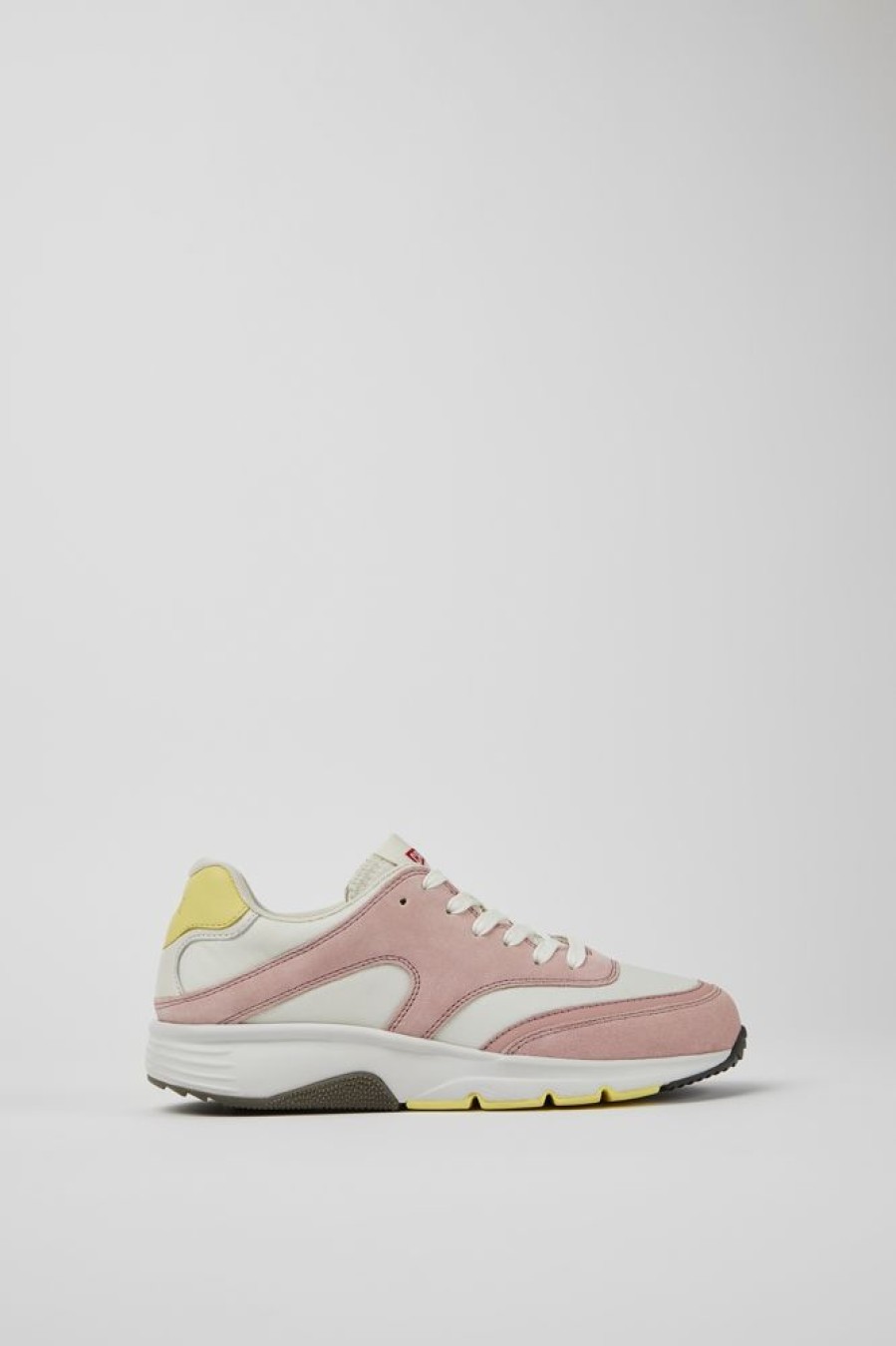 Women CamperLab Sneakers | White And Pink Textile And Nubuck Sneakers For Women