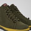 Men CamperLab Casual Shoes | Green Nubuck Ankle Boots For Men