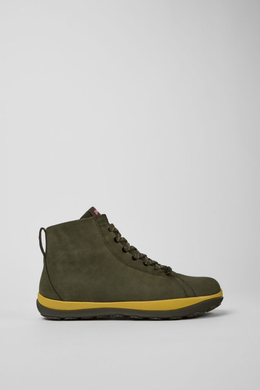 Men CamperLab Casual Shoes | Green Nubuck Ankle Boots For Men