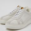 Men CamperLab Sneakers | White Non-Dyed Leather And Nubuck Sneakers For Men