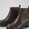 Women CamperLab Ankle Boots | Dark Brown Zip Ankle Boot For Women