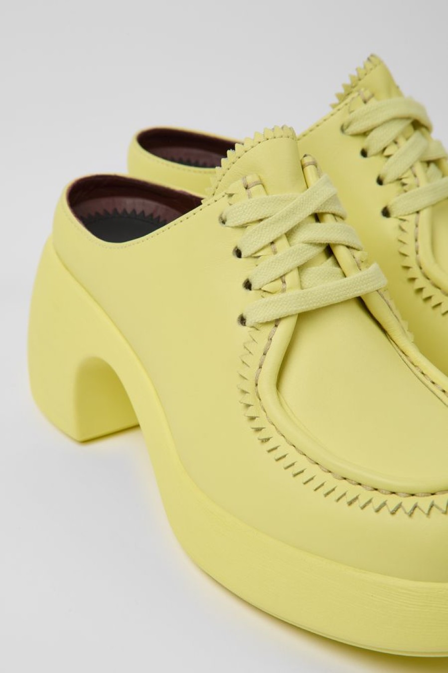 Women CamperLab Formal Shoes | Yellow Leather Mules For Women