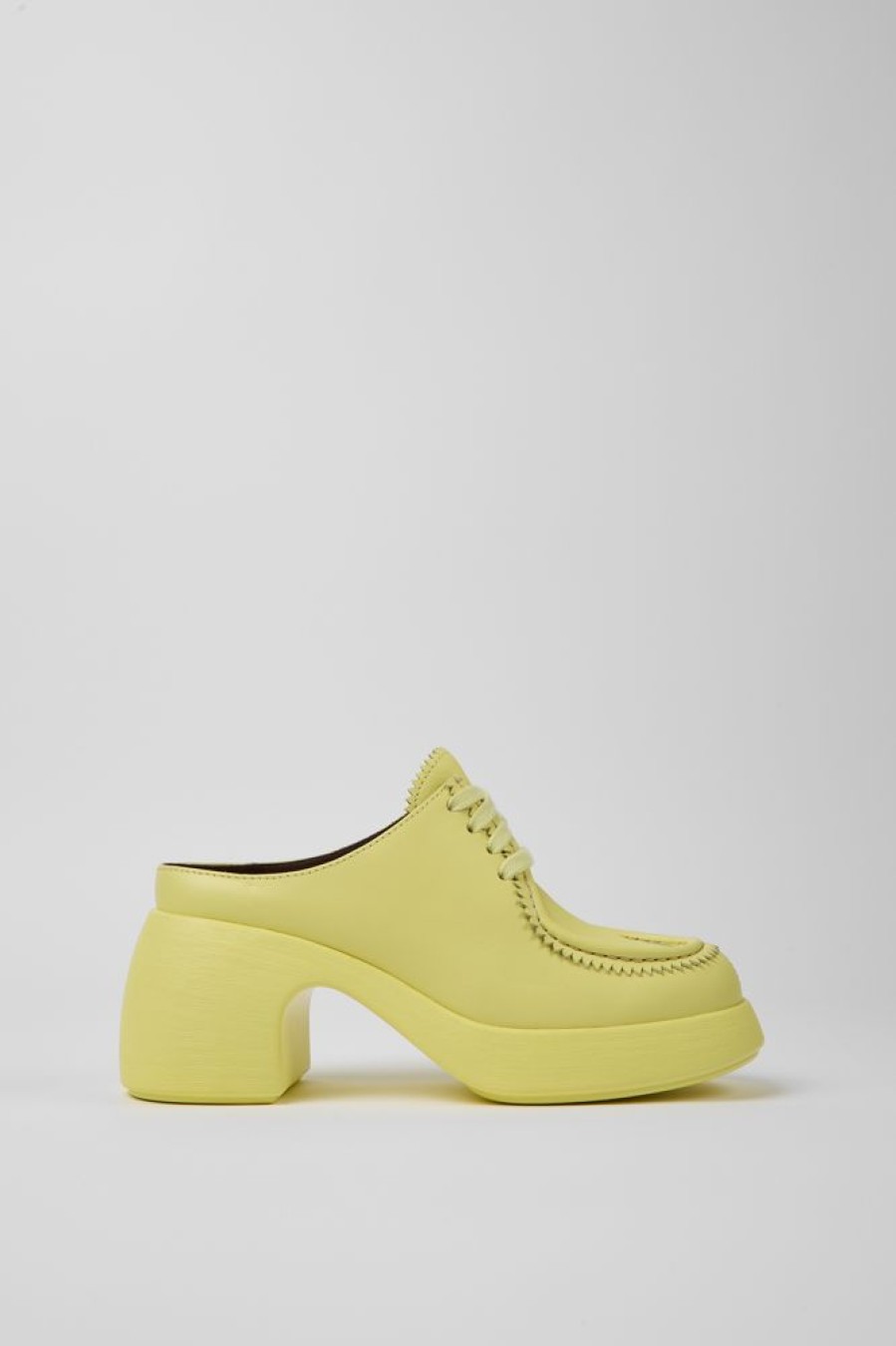 Women CamperLab Formal Shoes | Yellow Leather Mules For Women