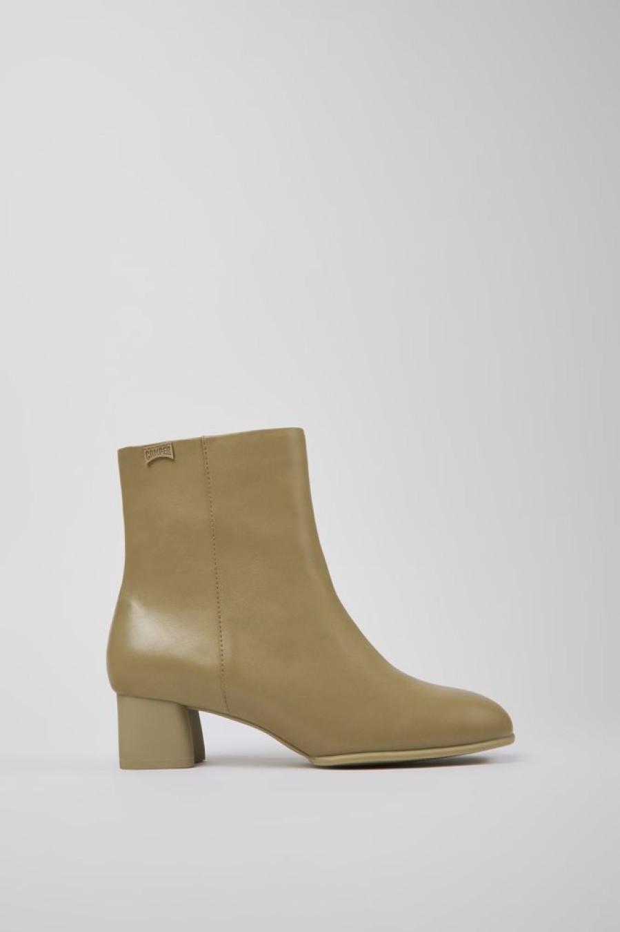 Women CamperLab Ankle Boots | Beige Leather Ankle Boots For Women