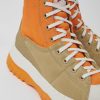 Men CamperLab Casual Shoes | Orange And Beige Ankle Boots For Men