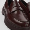 Men CamperLab Formal Shoes | Burgundy Leather Loafers For Men