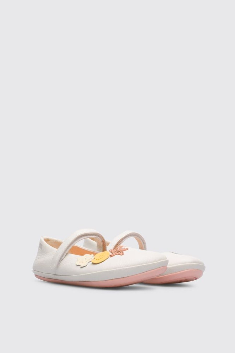 Kids CamperLab Ballerinas | White Twins Ballerina Shoe For Girls