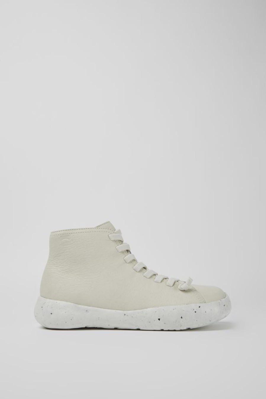 Men CamperLab Sneakers | White Leather Ankle Boots For Men