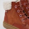 Kids CamperLab Boots | Red Leather And Nubuck Ankle Boots For Kids