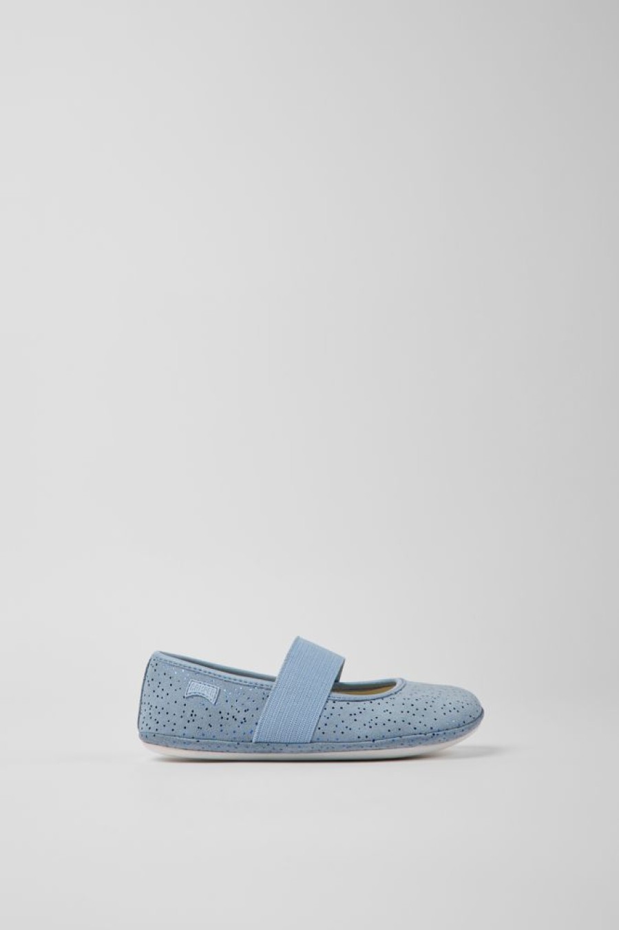 Kids CamperLab Ballerinas | Blue Nubuck Ballerinas For Kids