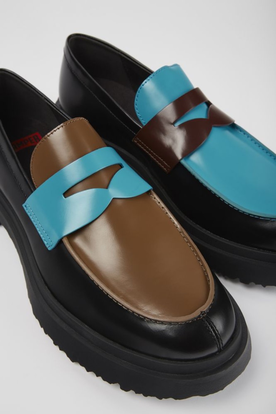 Men CamperLab Formal Shoes | Multicolored Leather Loafers For Men