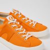 Men CamperLab Sneakers | Orange Leather Sneakers For Men