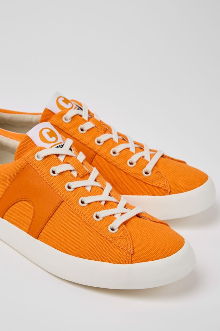 Men CamperLab Sneakers | Orange Leather Sneakers For Men