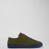 Men CamperLab Casual Shoes | Green Nubuck Sneaker For Men