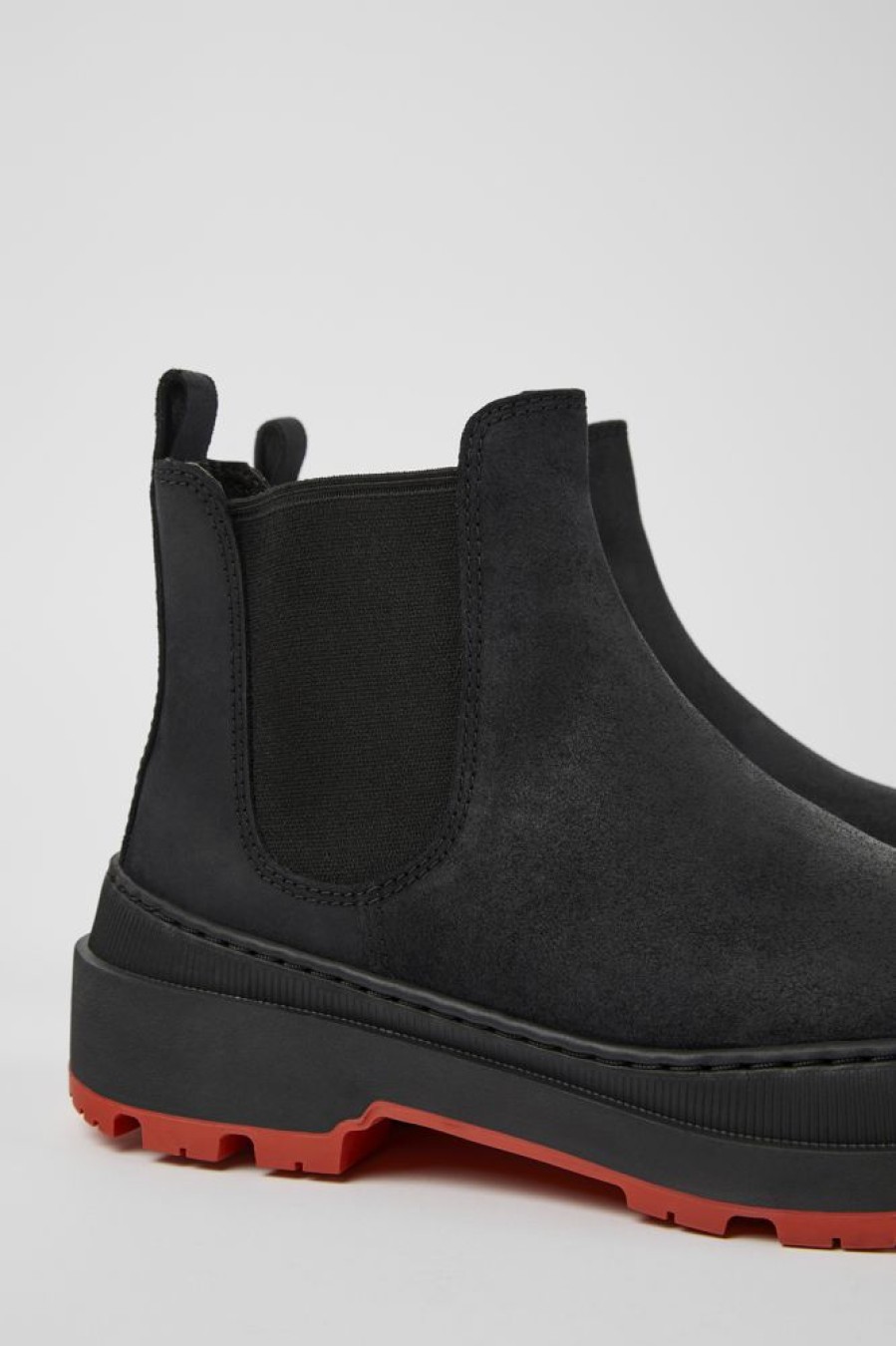 Women CamperLab Ankle Boots | Black Nubuck Ankle Boots For Women