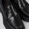 Women CamperLab Formal Shoes | Black Leather Loafers For Women