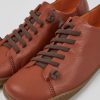 Men CamperLab Casual Shoes | Red Leather Shoes For Men