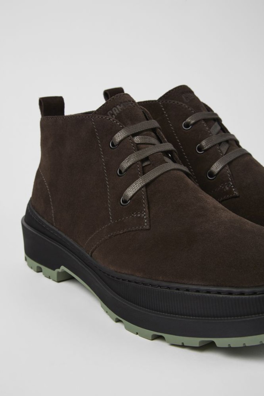 Men CamperLab Ankle Boots | Gray Nubuck Shoes For Men