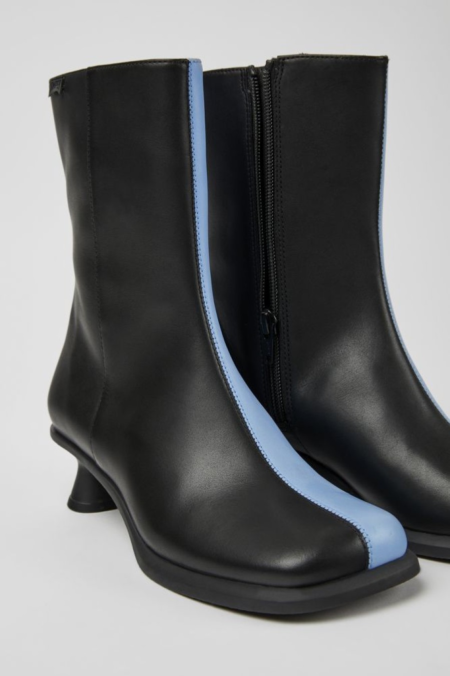 Women CamperLab Ankle Boots | Blue And Black Leather Ankle Boots For Women