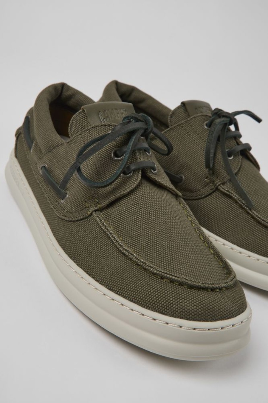 Men CamperLab Casual Shoes | Green Textile Sneakers For Men