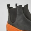 Women CamperLab Ankle Boots | Dark Gray And Orange Nubuck Ankle Boots For Women