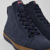 Men CamperLab Casual Shoes | Blue Nubuck Ankle Boots For Men