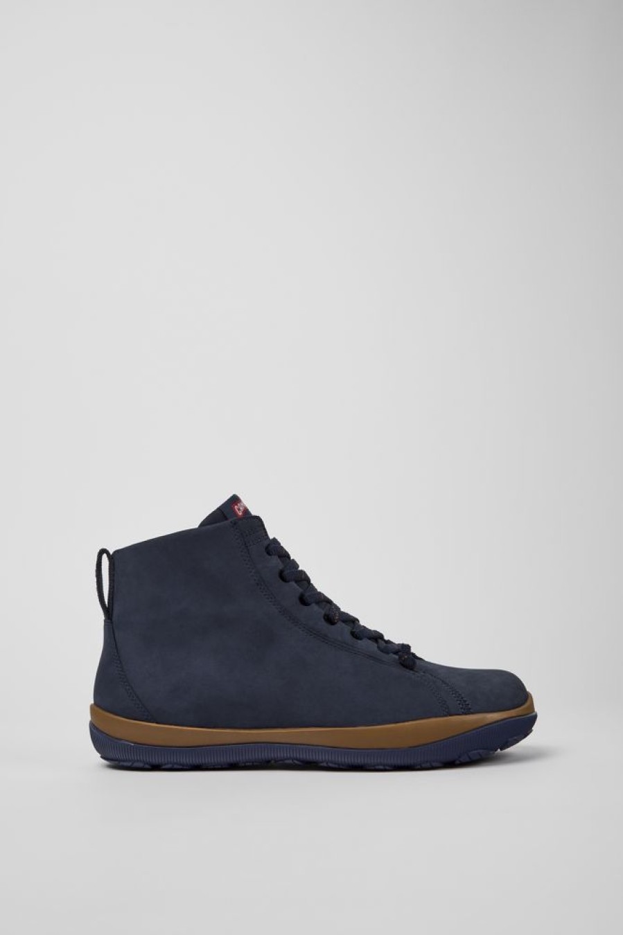 Men CamperLab Casual Shoes | Blue Nubuck Ankle Boots For Men