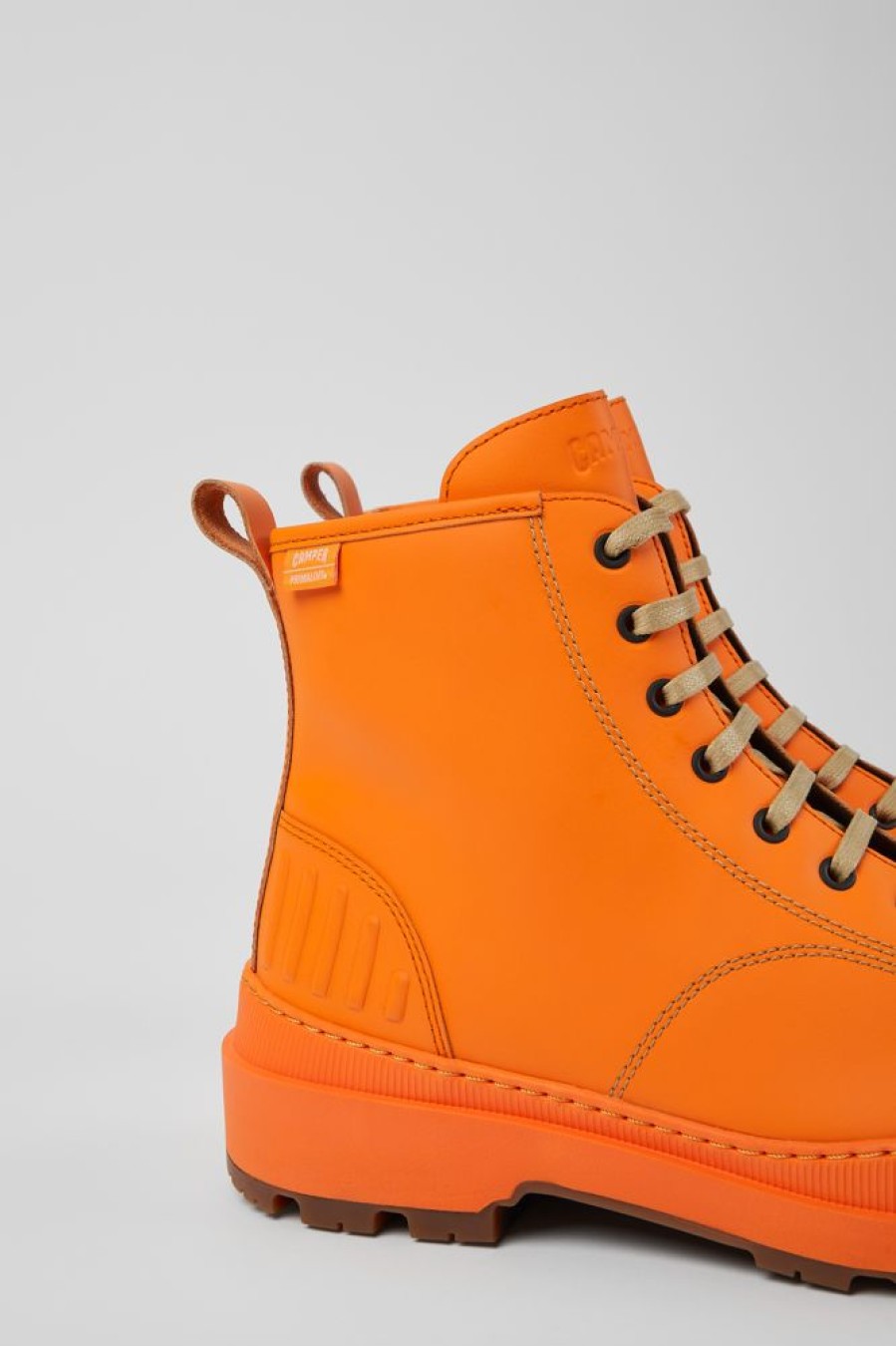 Men CamperLab Formal Shoes | Orange Leather Ankle Boots For Men