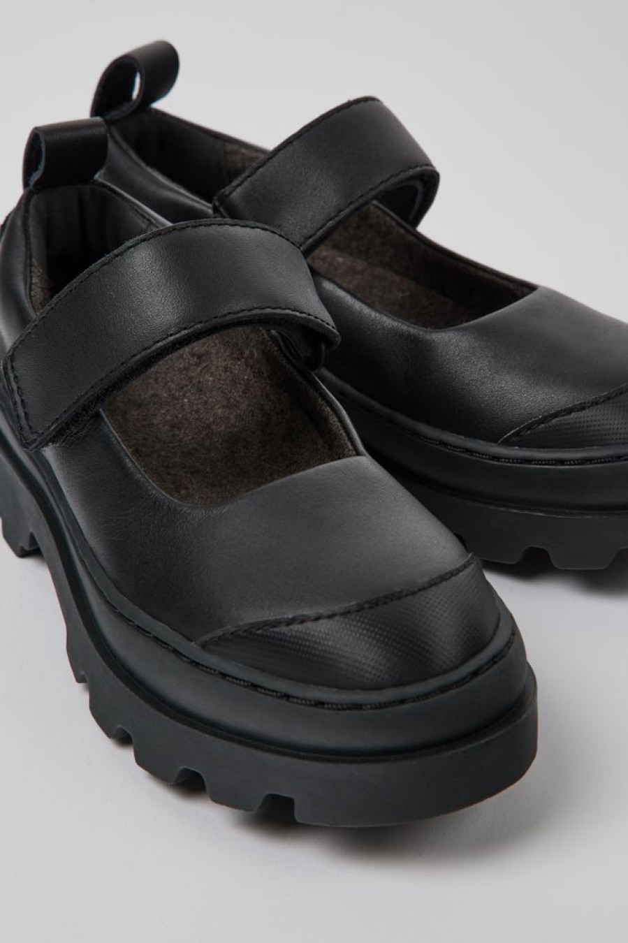 Kids CamperLab School Shoes | Black Leather Mary Jane Shoes For Kids