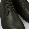 Men CamperLab Casual Shoes | Green-Gray Leather Ankle Boots For Men